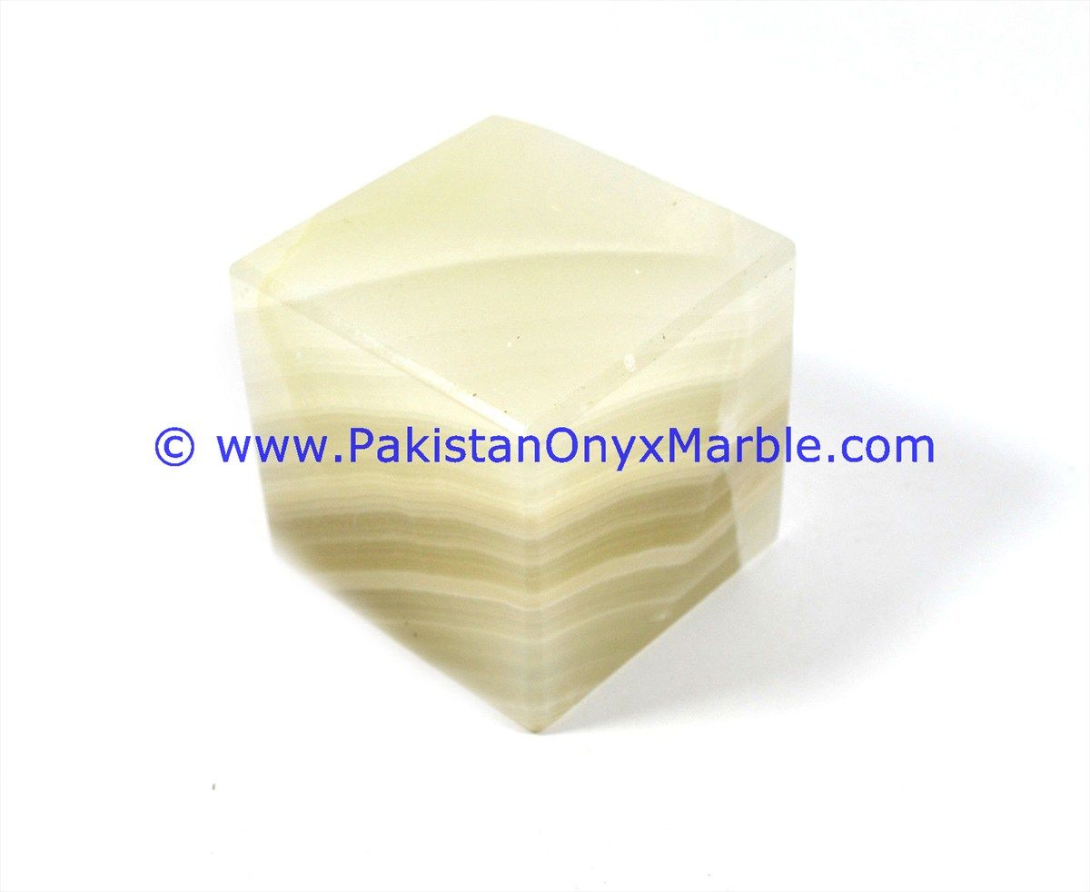 white Onyx cube blocks handcarved polished paperweight-15