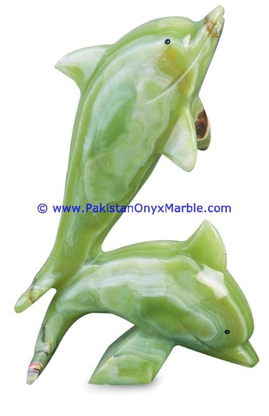  Onyx Double Dolphins fishes Handcarved statue sculpture figurine-09