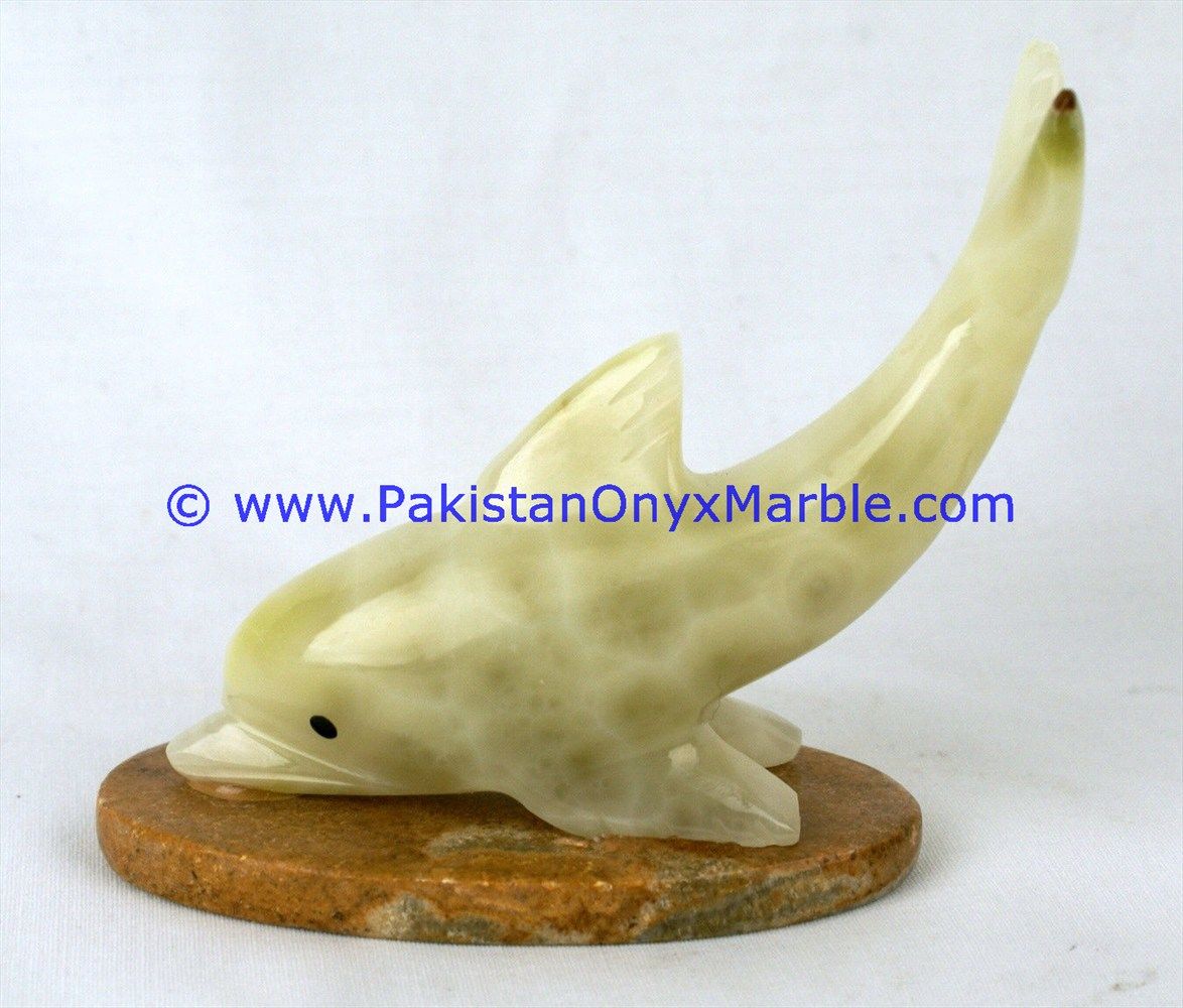  Green Onyx Dolphins fish Handcarved statue sculpture figurine-03
