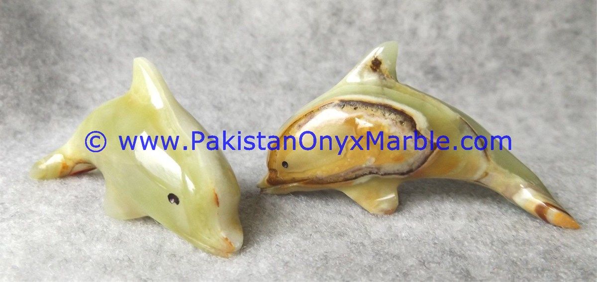  Green Onyx Dolphins fish Handcarved statue sculpture figurine-14