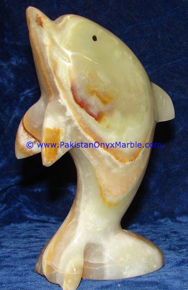  Green Onyx Dolphins fish Handcarved statue sculpture figurine-20