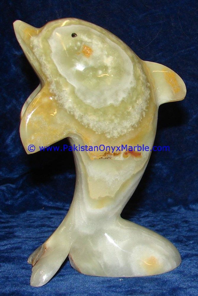  Green Onyx Dolphins fish Handcarved statue sculpture figurine-21