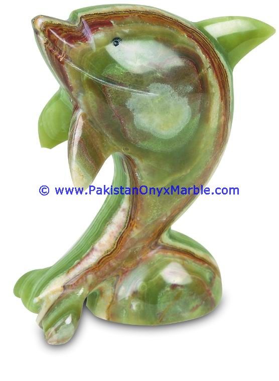 Green Onyx Dolphins fish Handcarved statue sculpture figurine-22