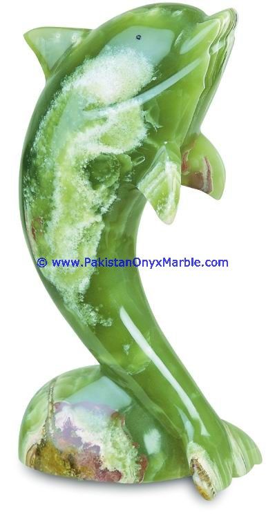  Green Onyx Dolphins fish Handcarved statue sculpture figurine-23