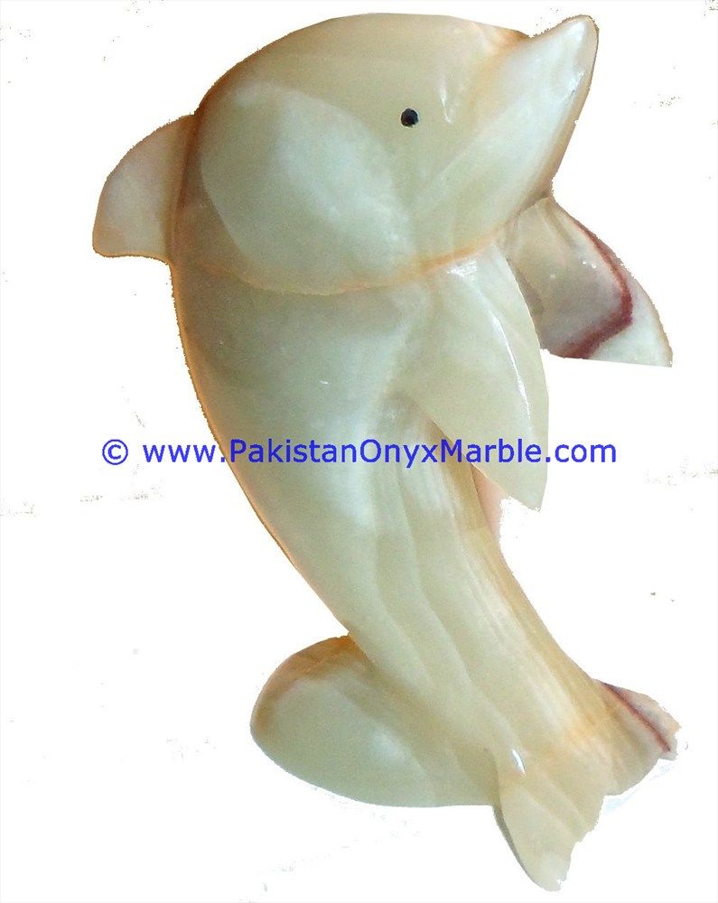  light green Onyx Dolphins fish Handcarved statue sculpture figurine-01