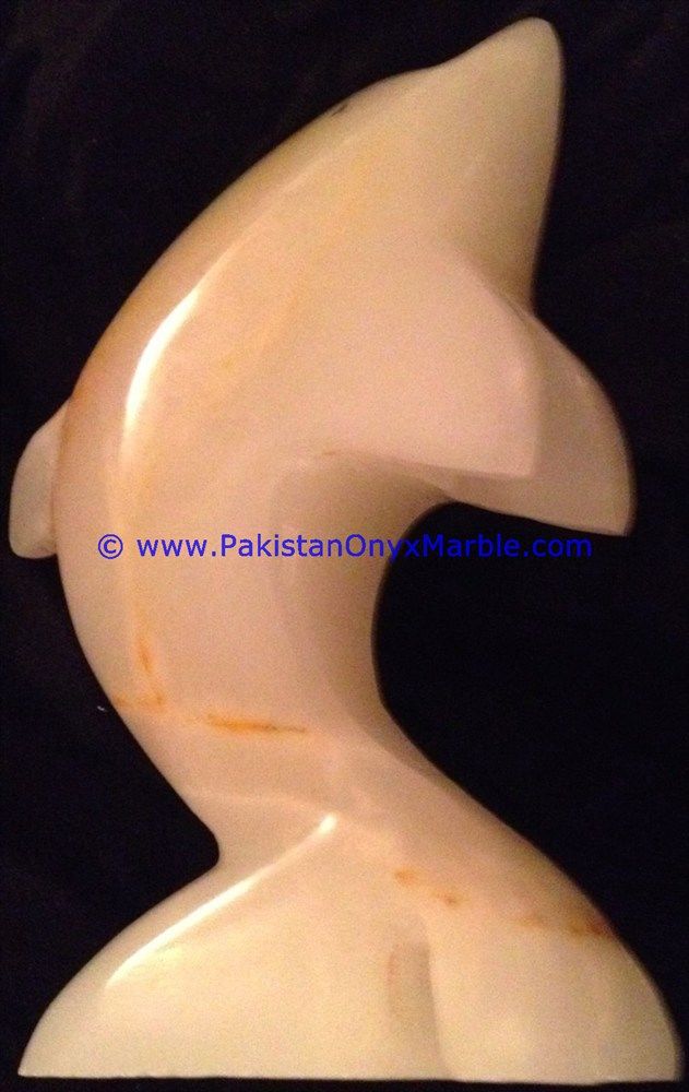  light green Onyx Dolphins fish Handcarved statue sculpture figurine-08