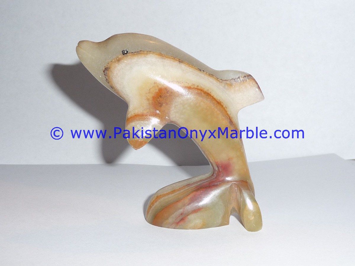  light green Onyx Dolphins fish Handcarved statue sculpture figurine-10