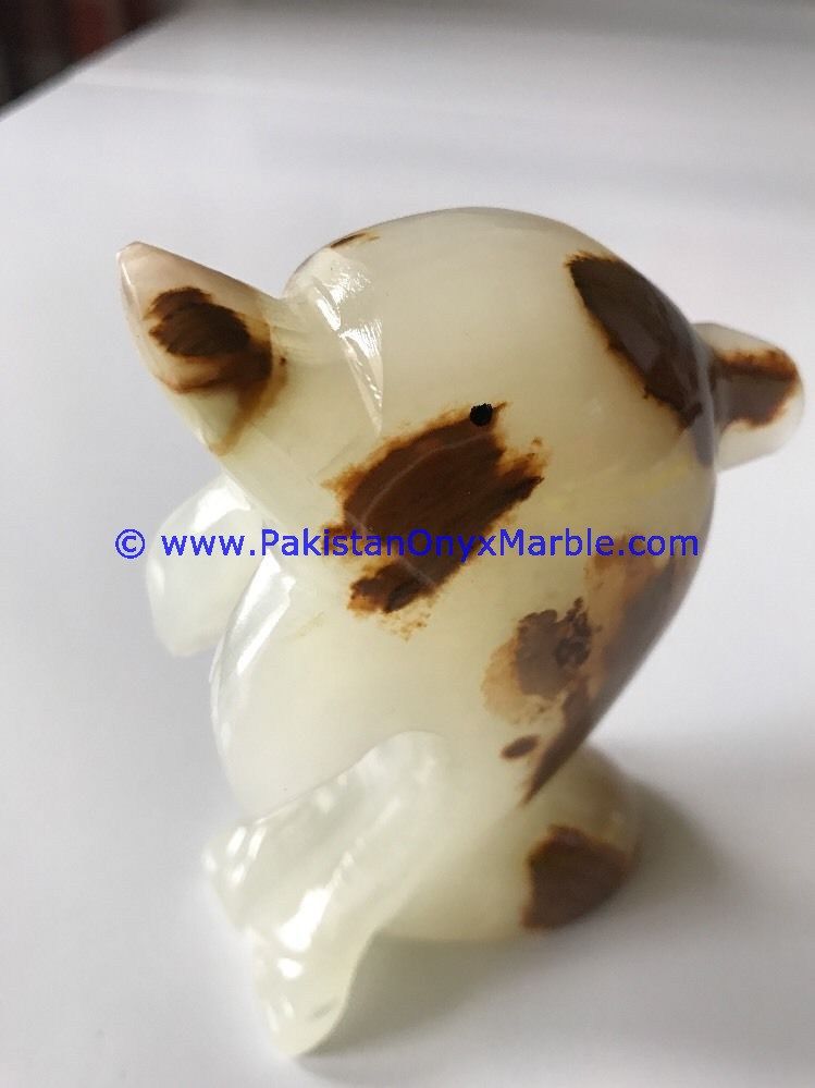  light green Onyx Dolphins fish Handcarved statue sculpture figurine-12