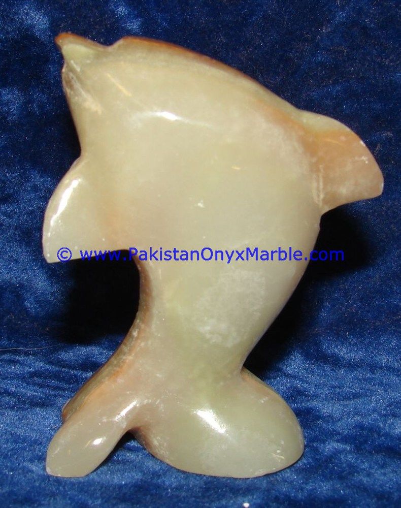  light green Onyx Dolphins fish Handcarved statue sculpture figurine-14