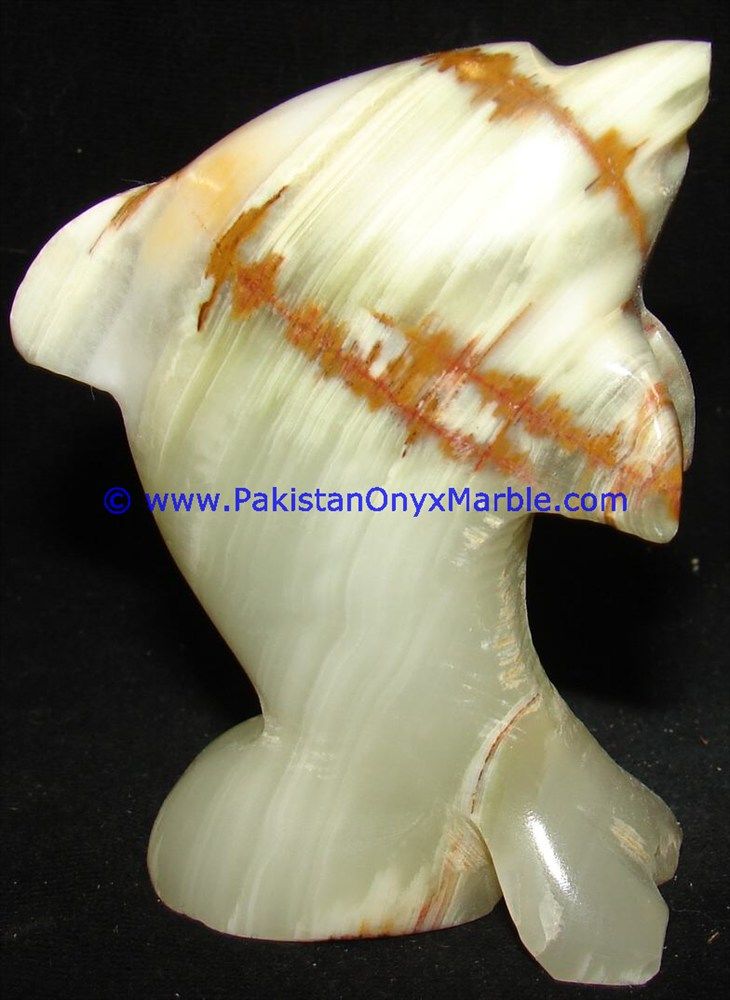  light green Onyx Dolphins fish Handcarved statue sculpture figurine-17