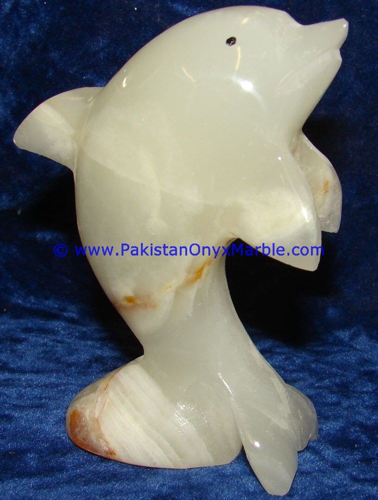  light green Onyx Dolphins fish Handcarved statue sculpture figurine-21