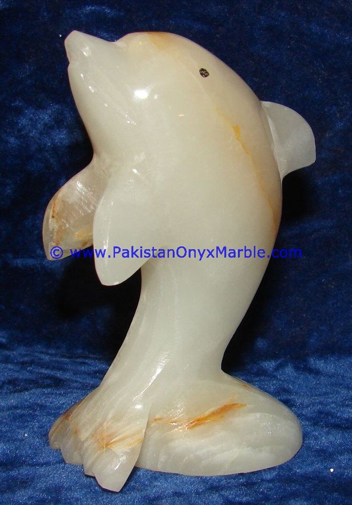  light green Onyx Dolphins fish Handcarved statue sculpture figurine-23