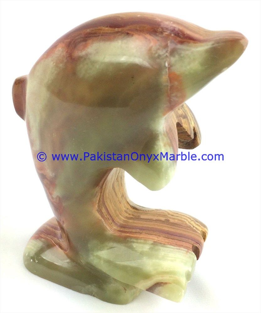  multi green Onyx Dolphins fish Handcarved statue sculpture figurine-02