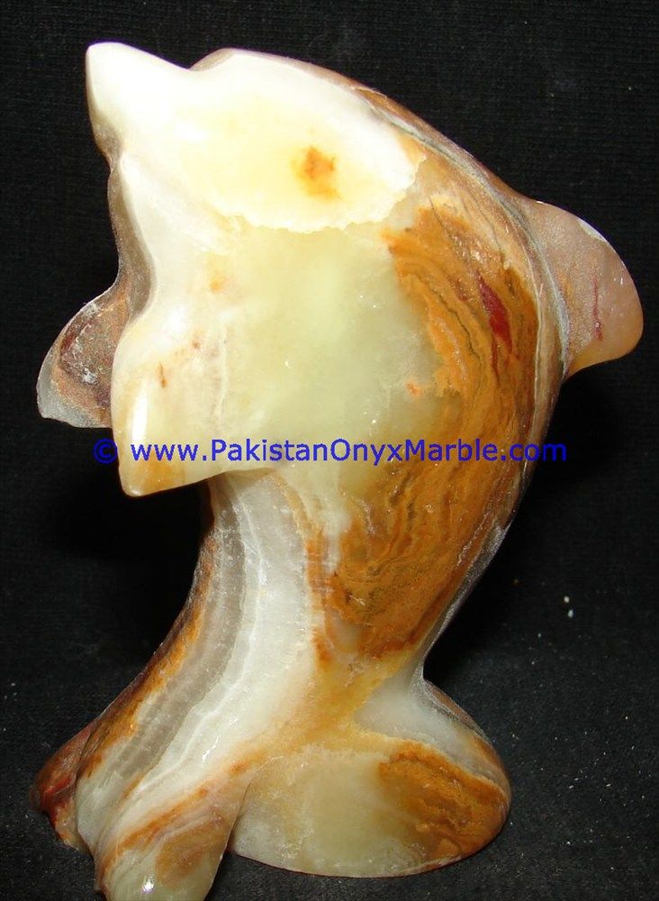  multi green Onyx Dolphins fish Handcarved statue sculpture figurine-23
