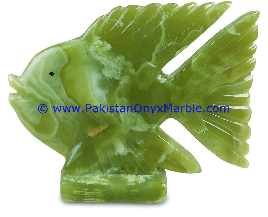  Green Onyx Fish Handcarved Statue Sculpture Figurine-06