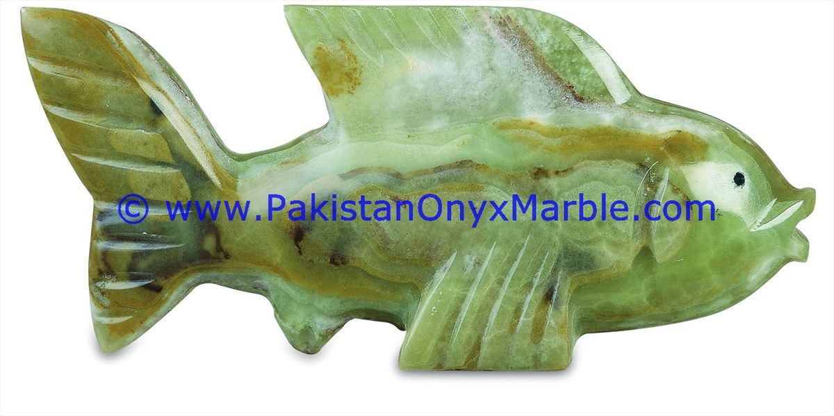  Green Onyx Fish Handcarved Statue Sculpture Figurine-12