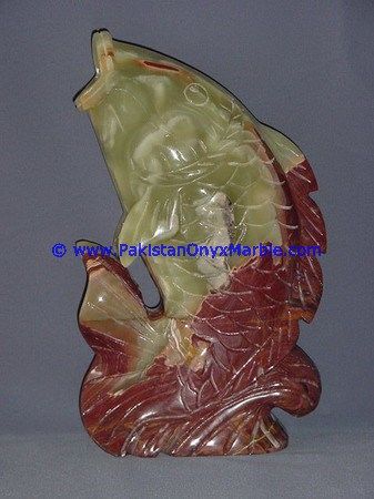  multi green Onyx Fish Handcarved Statue Sculpture Figurine-22