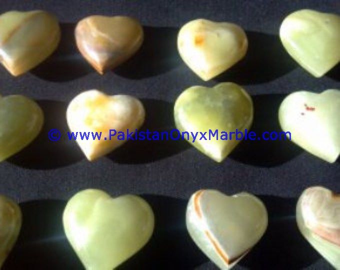 Light Green Onyx handcarved Heart-14