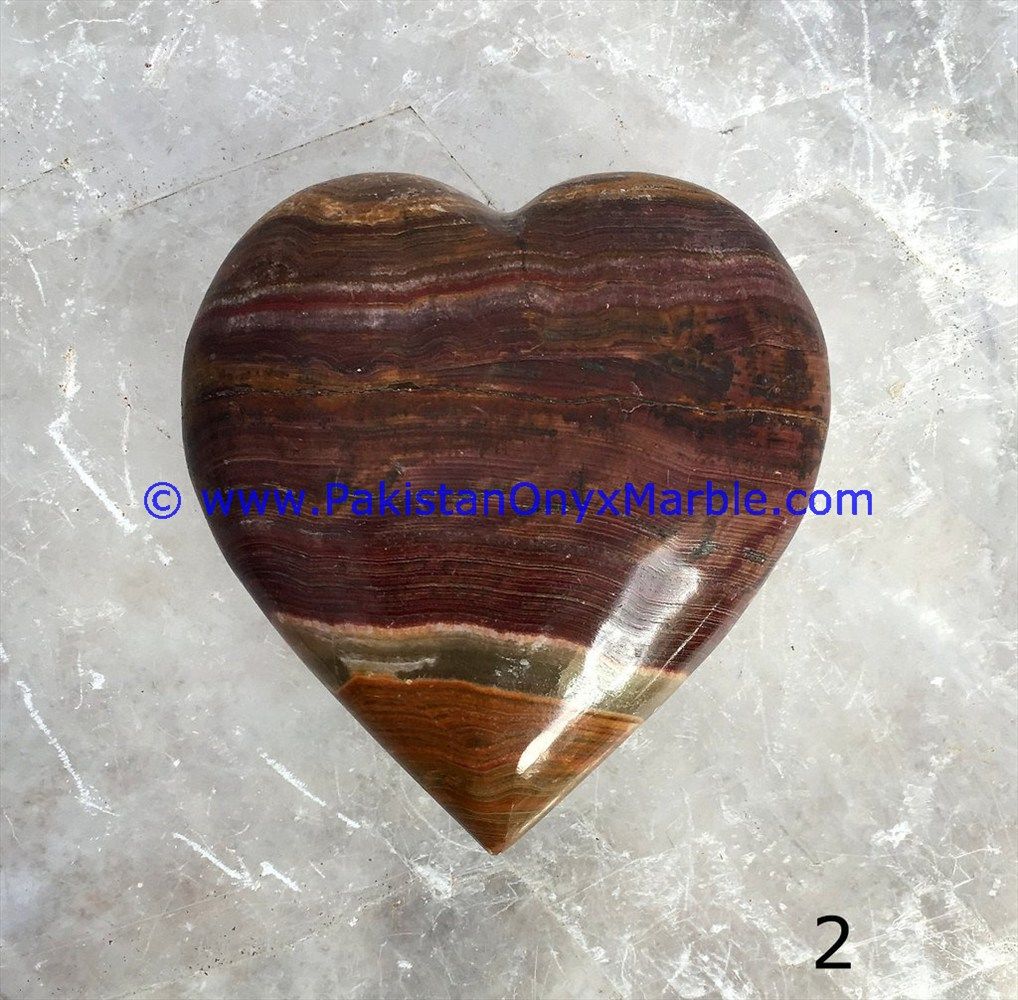Multi Brown Onyx handcarved Heart-14