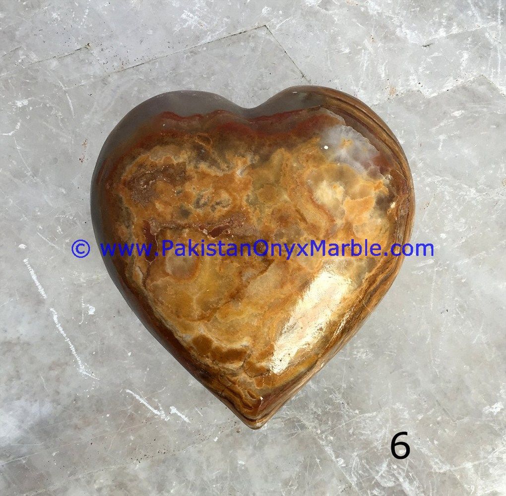 Multi Brown Onyx handcarved Heart-19