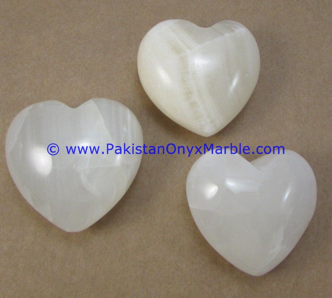 White Onyx handcarved Heart-07