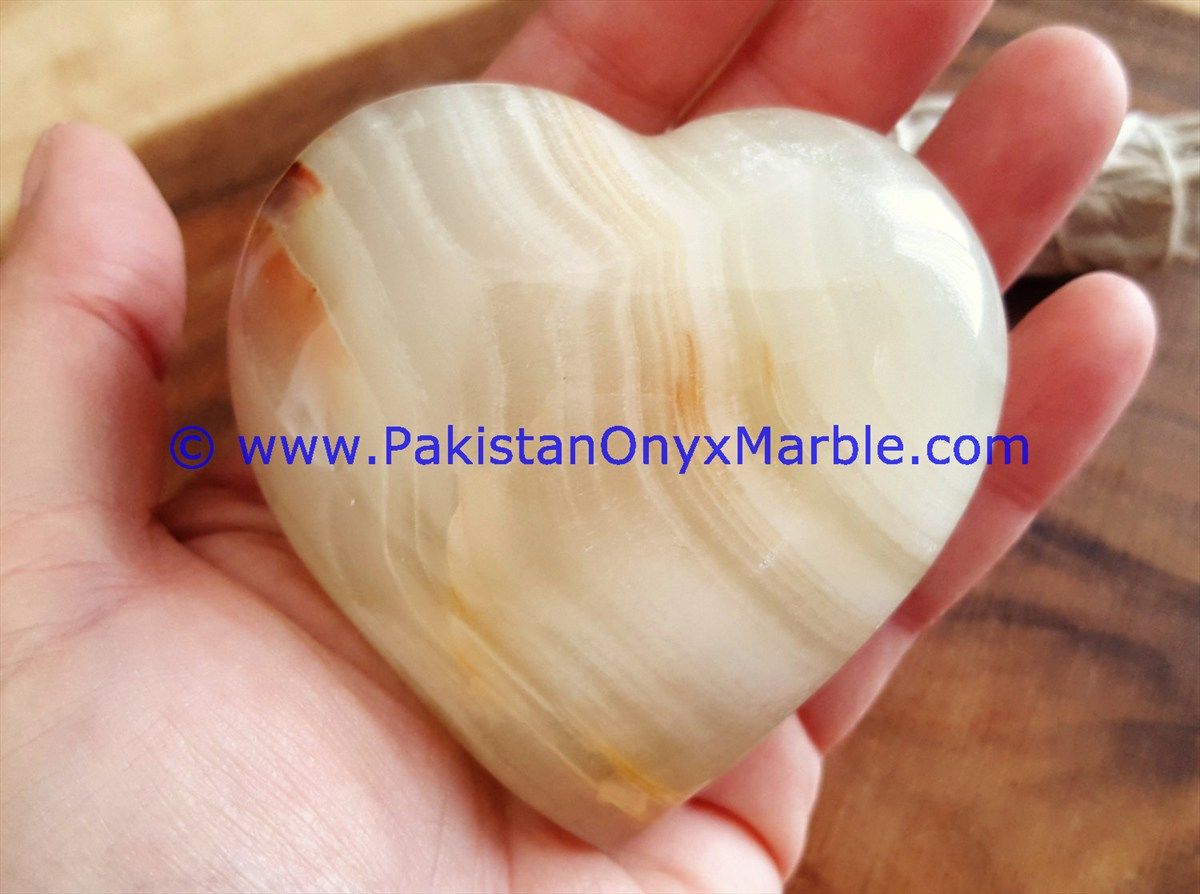 White Onyx handcarved Heart-18