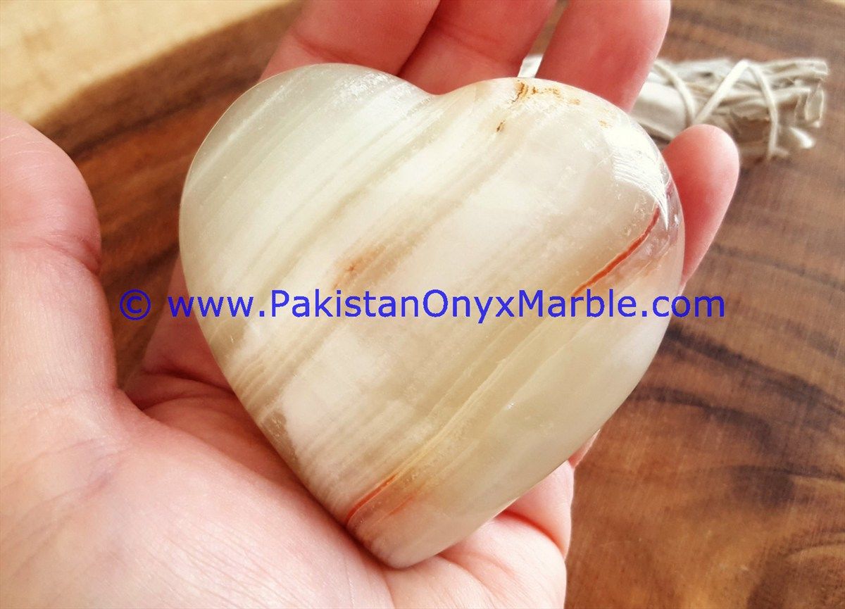 White Onyx handcarved Heart-19