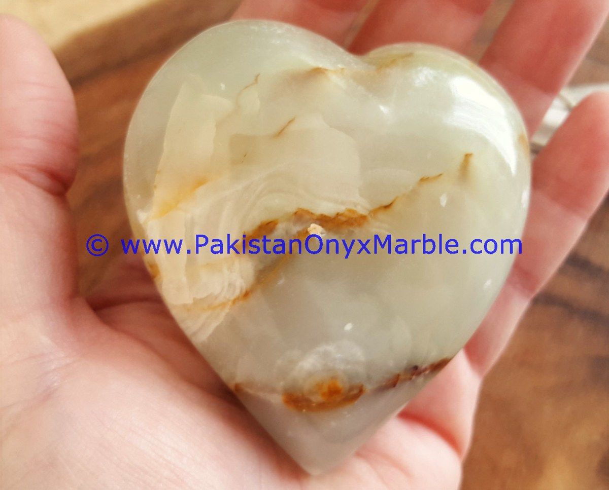 White Onyx handcarved Heart-21