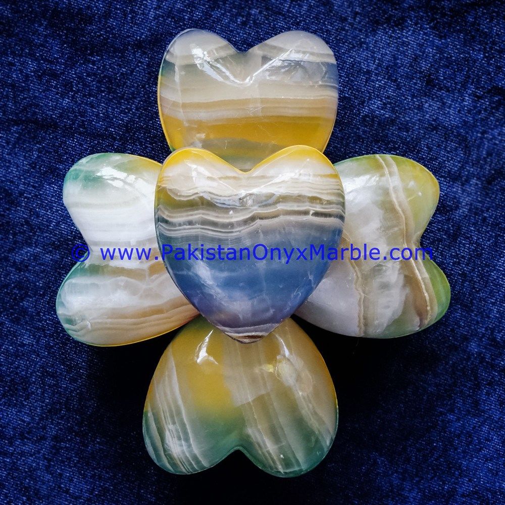 colored Patchwork Tukri Onyx handcarved Heart-04