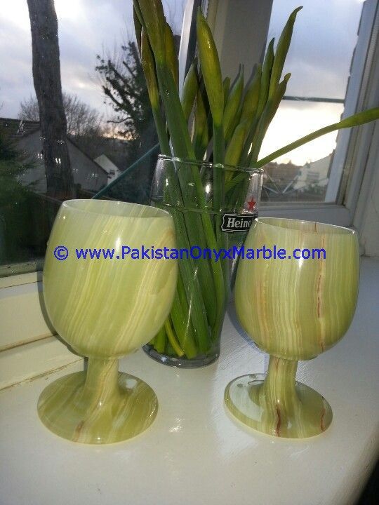 Green Onyx Wine Glasses Set-01