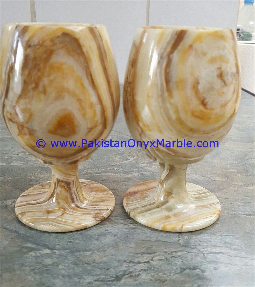 Multi Brown Onyx Wine Glasses Set-23