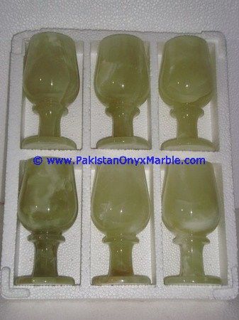 Green Onyx Wine Sherry glasses Set-14