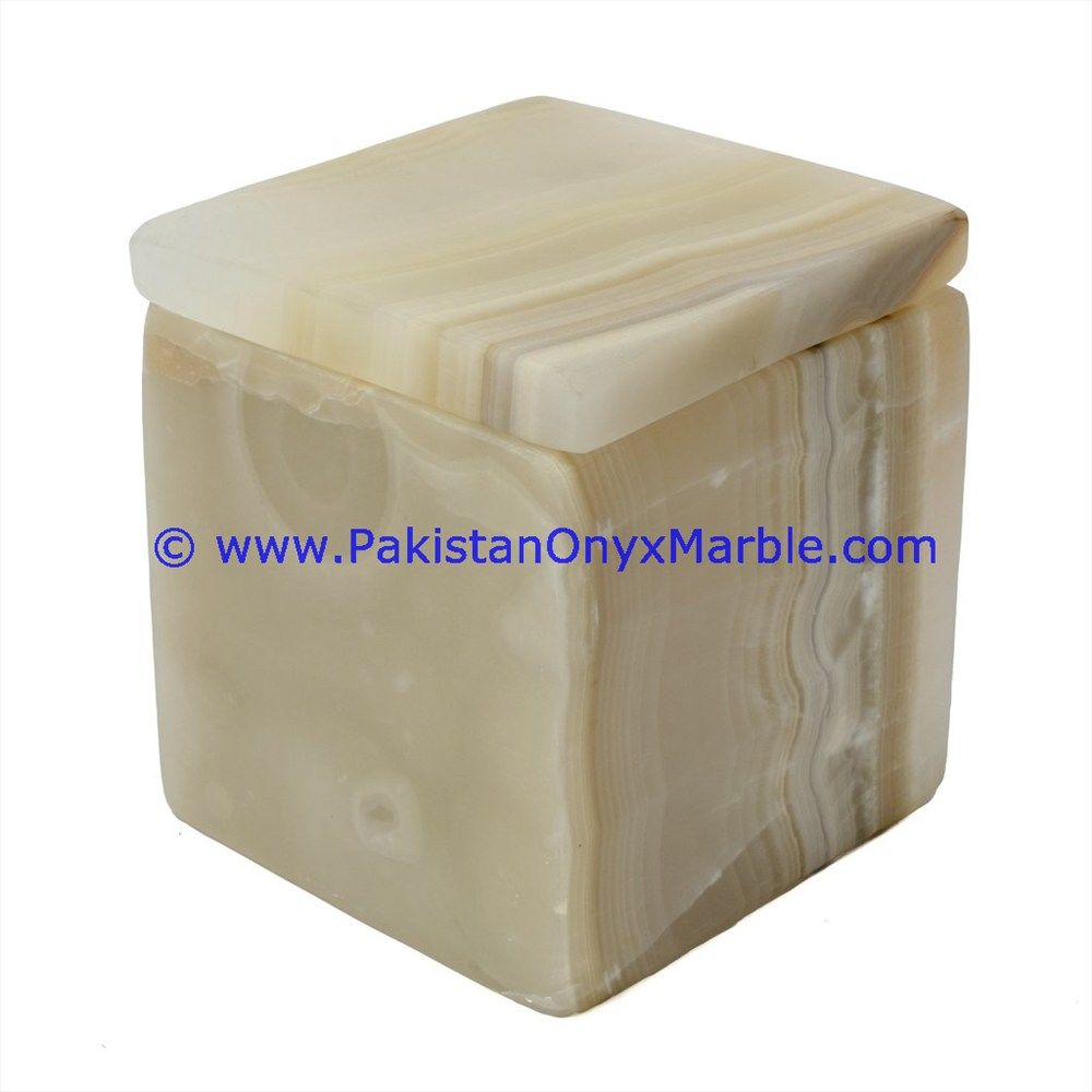 Onyx Square cube Boxes canister Trinket-19