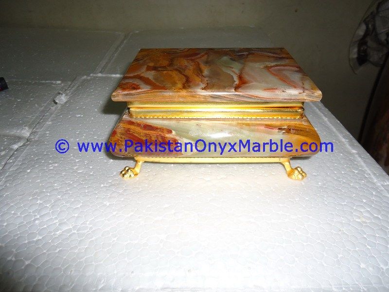 Multi Brown Onyx Rectangle Jewelry Box Trinket-06