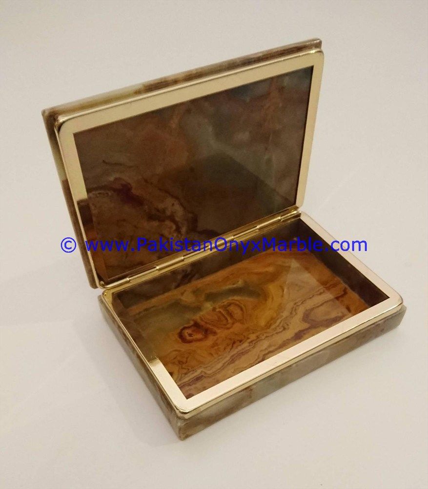 Multi Brown Onyx Rectangle Jewelry Box Trinket-15