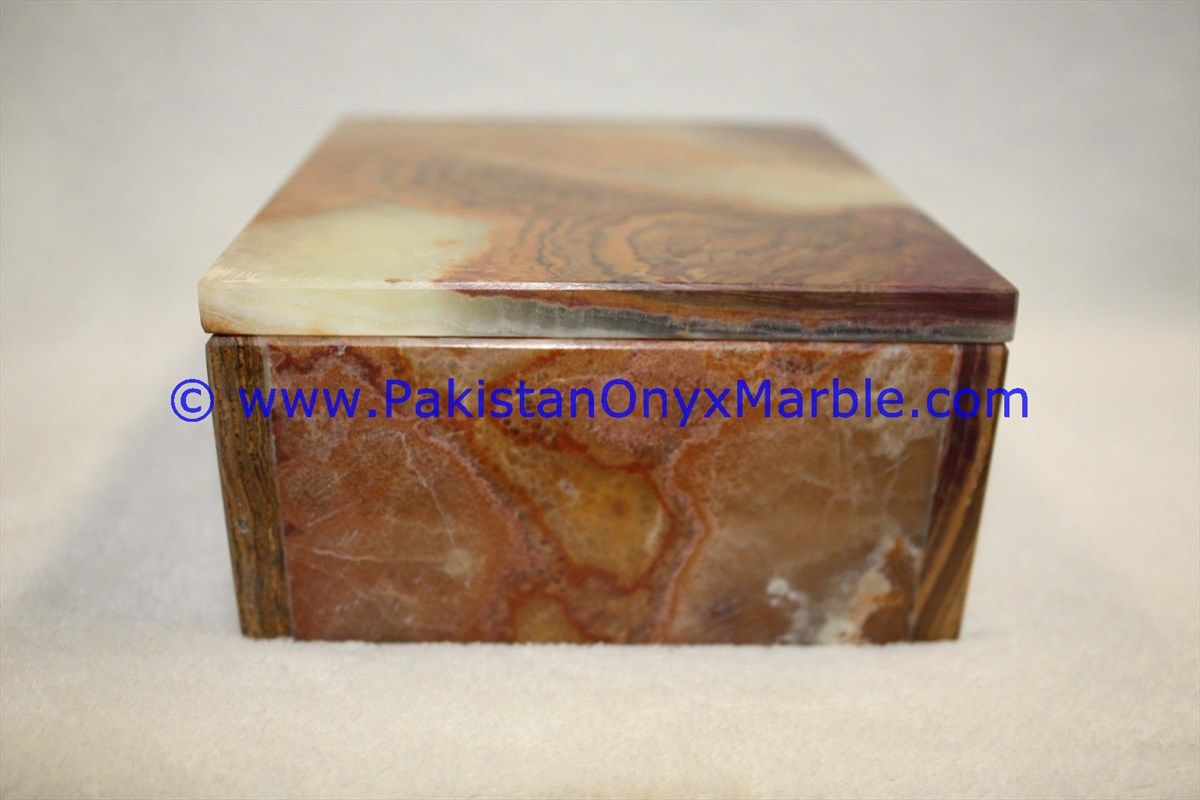 Multi Brown Onyx Rectangle Jewelry Box Trinket-23