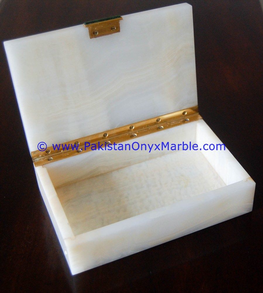 White Onyx Rectangle Jewelry Box Trinket-11
