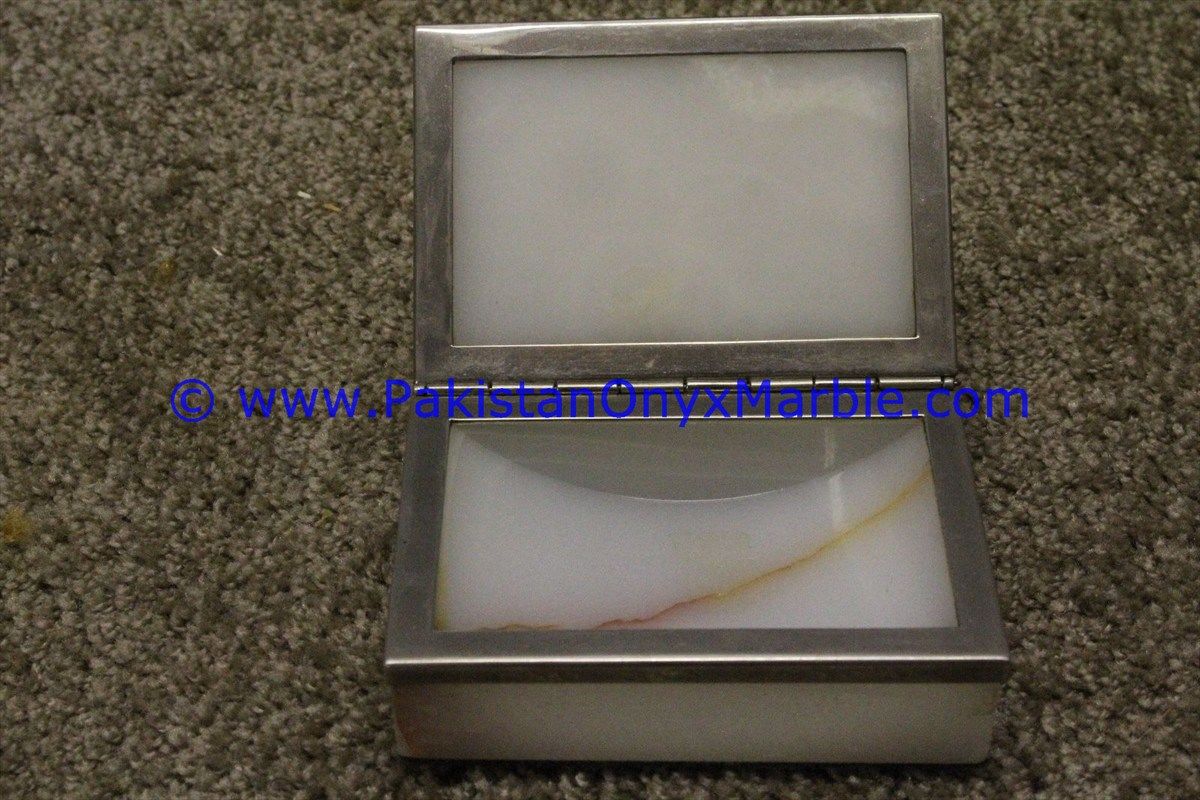 White Onyx Rectangle Jewelry Box Trinket-21