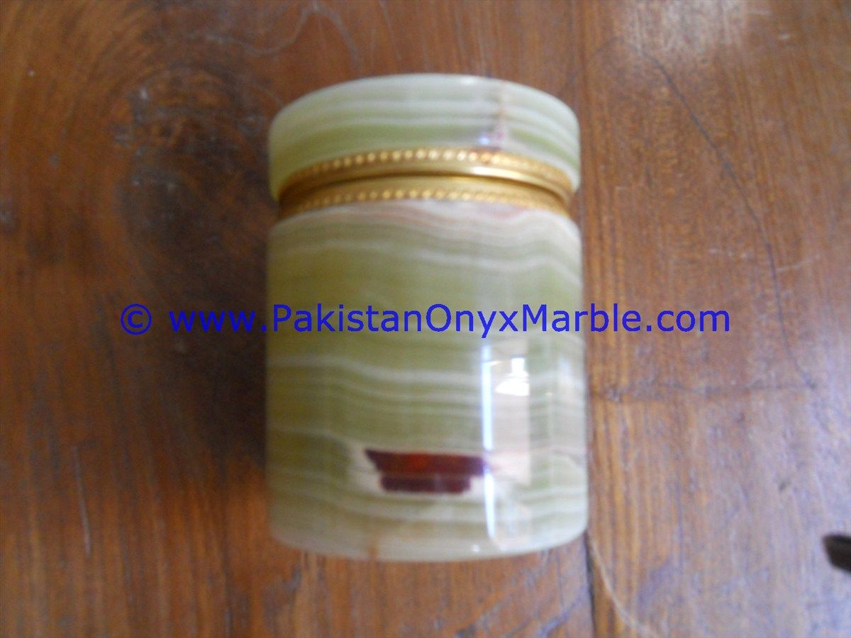 Light Green Onyx round Jewelry Box Trinket-09