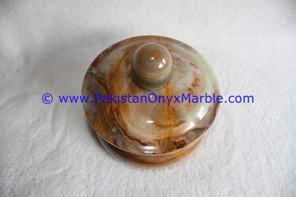 Multi Brown Onyx round Jewelry Box Trinket-11