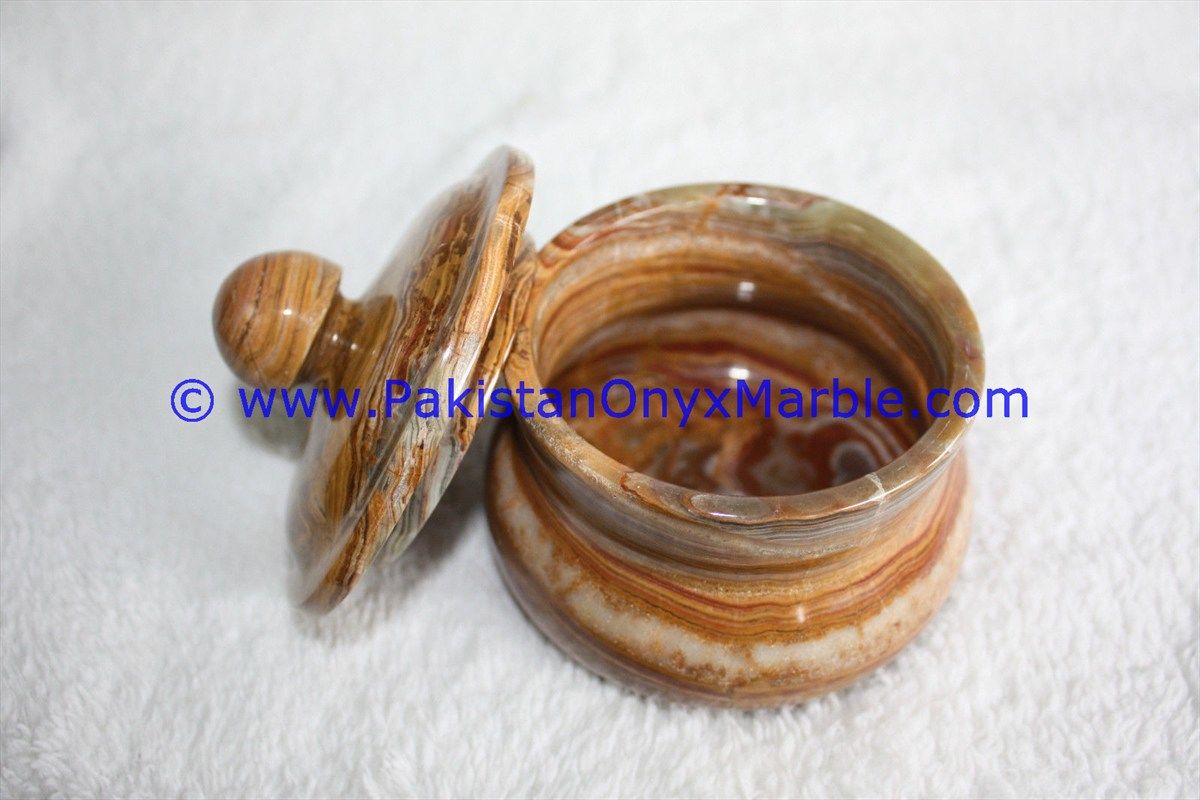 Multi Brown Onyx round Jewelry Box Trinket-18