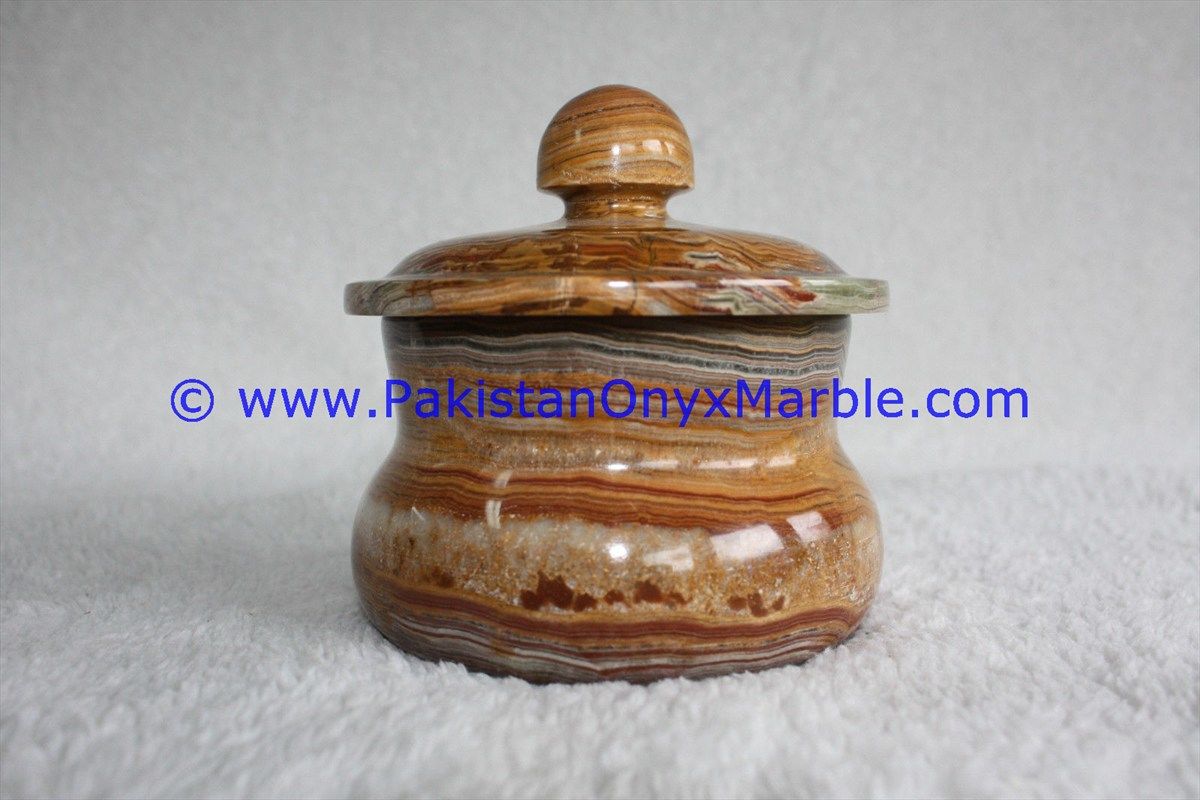 Multi Brown Onyx round Jewelry Box Trinket-19