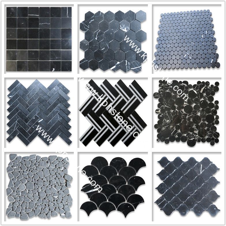 Nero Marquina Black Marble Mosaic tiles collection.jpg