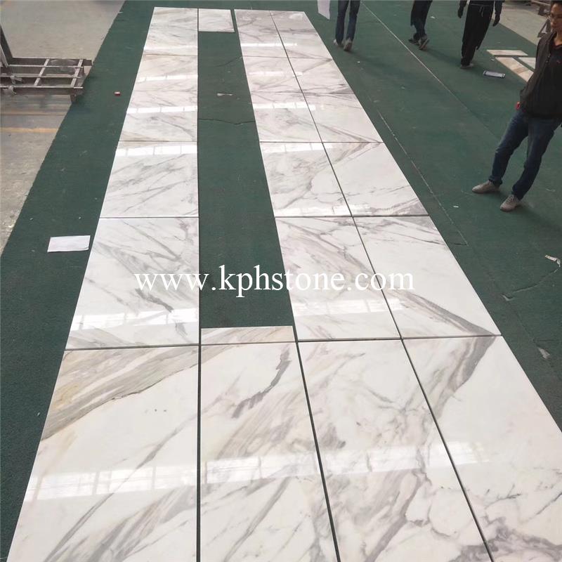 calacatta white marble custom wall and flooring tiles