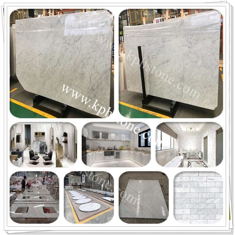 Carrara white marble bathroom vanity tops and countertops