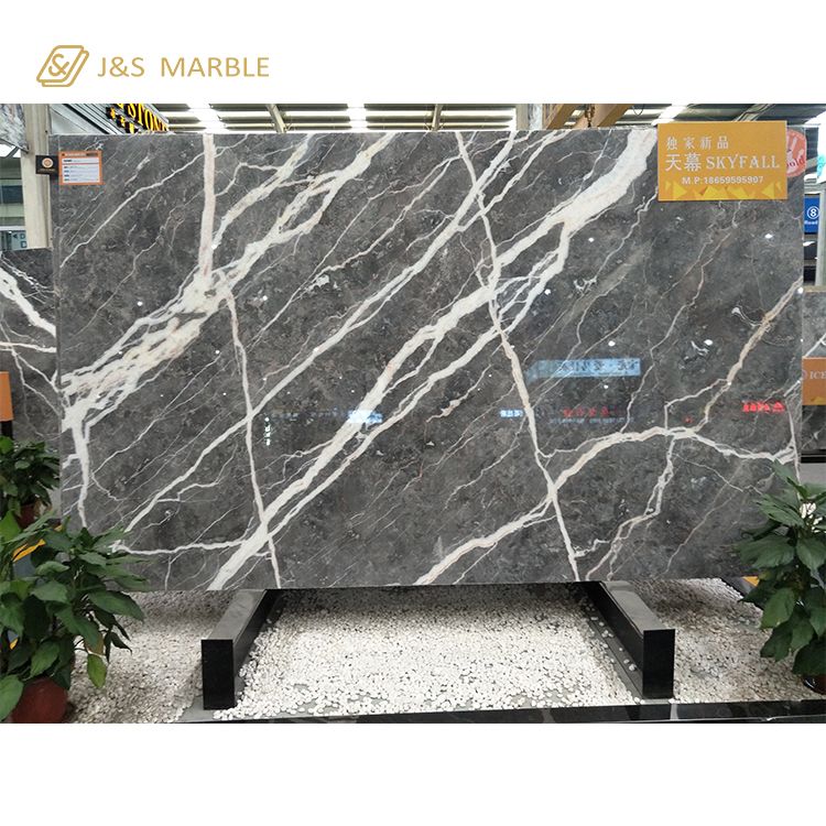 Regular Size Stone Polished Skyfall Grey Marble from China