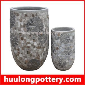 HUU LONG - Stacked Stone Slate pots from Natural Stone by experienced Vietnamese artisans