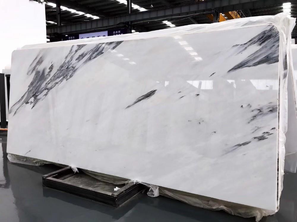 China ink white marble slab (1)