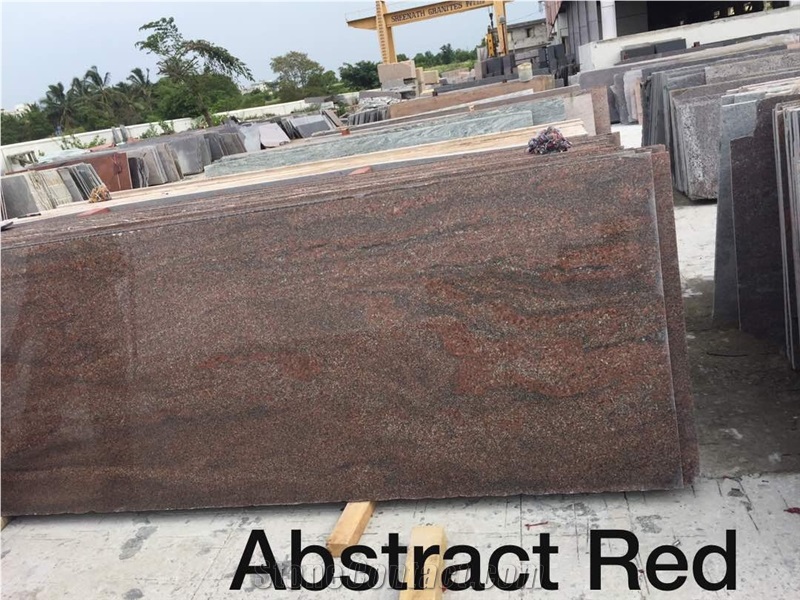 Abstract Red Granite Quarry