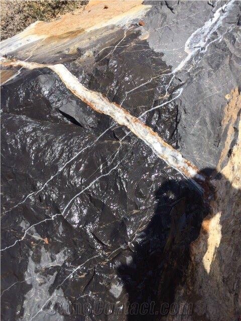 Schirmann Black Aziza - Noir Aziza, Sahara Noir Marble, Black Sahara Marble Quarry